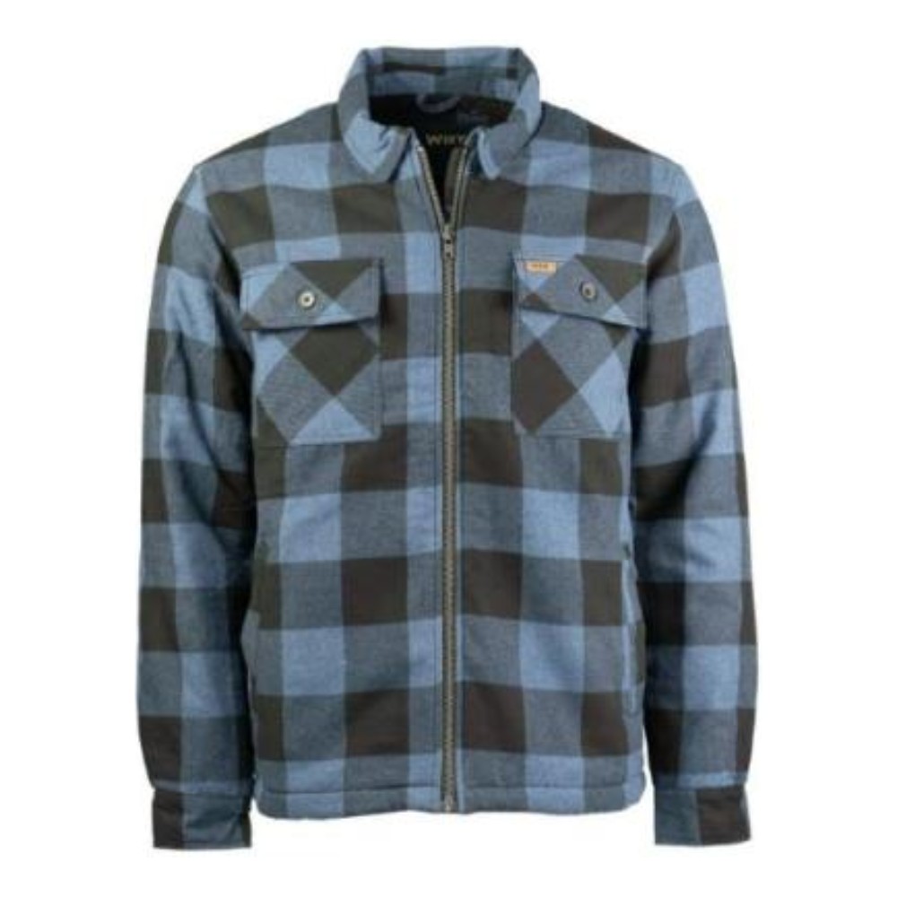 VESTE EN FLANELLE DOUBLÉE DE SHERPA AVEC FERMETURE À GLISSIÈRE