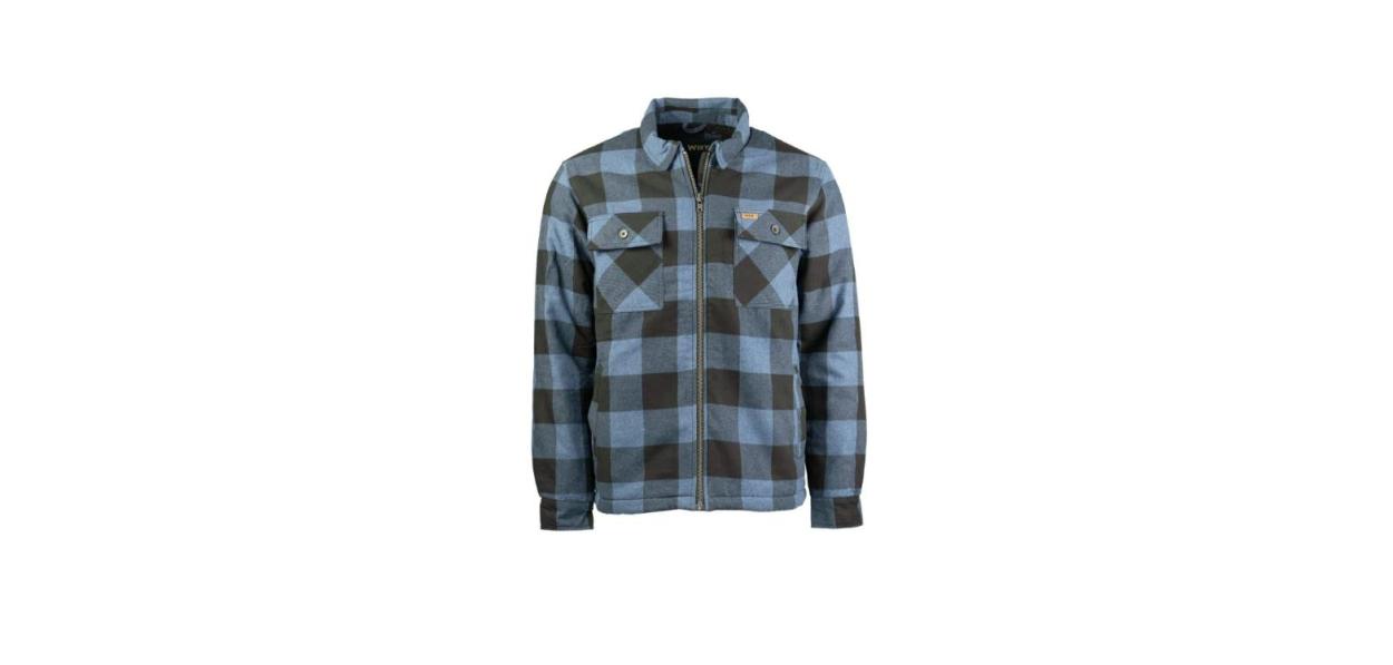 VESTE EN FLANELLE DOUBLÉE DE SHERPA AVEC FERMETURE À GLISSIÈRE